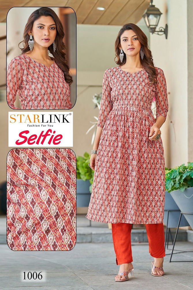 Starlink Selfie Wholesale Georgette Designer Kurtis Catalog